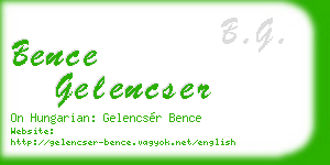 bence gelencser business card