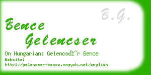 bence gelencser business card